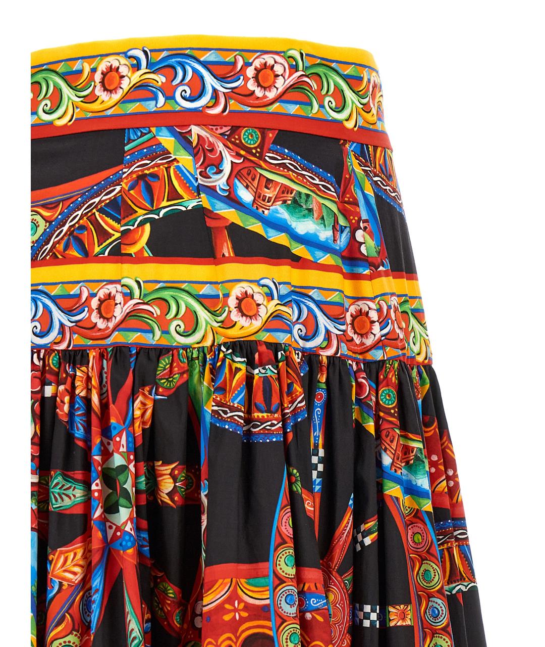 DOLCE&GABBANA Мульти хлопковая юбка макси, фото 4