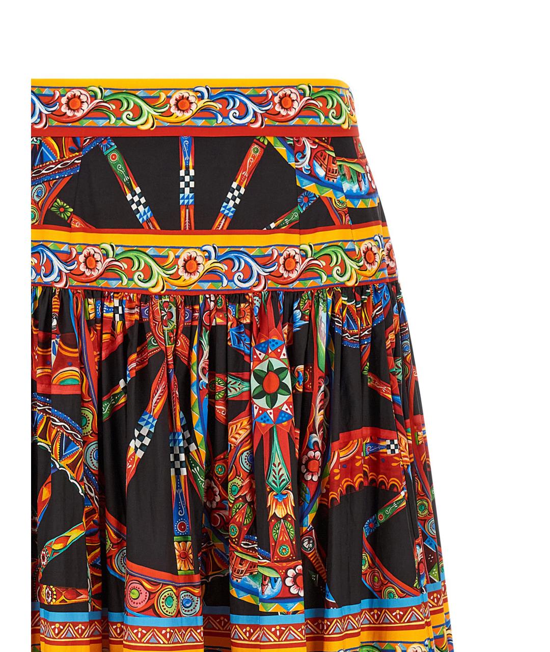 DOLCE&GABBANA Мульти хлопковая юбка макси, фото 3
