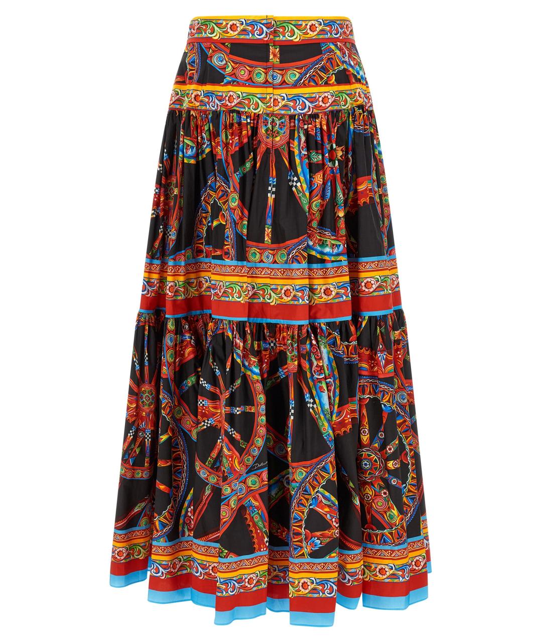 DOLCE&GABBANA Мульти хлопковая юбка макси, фото 2