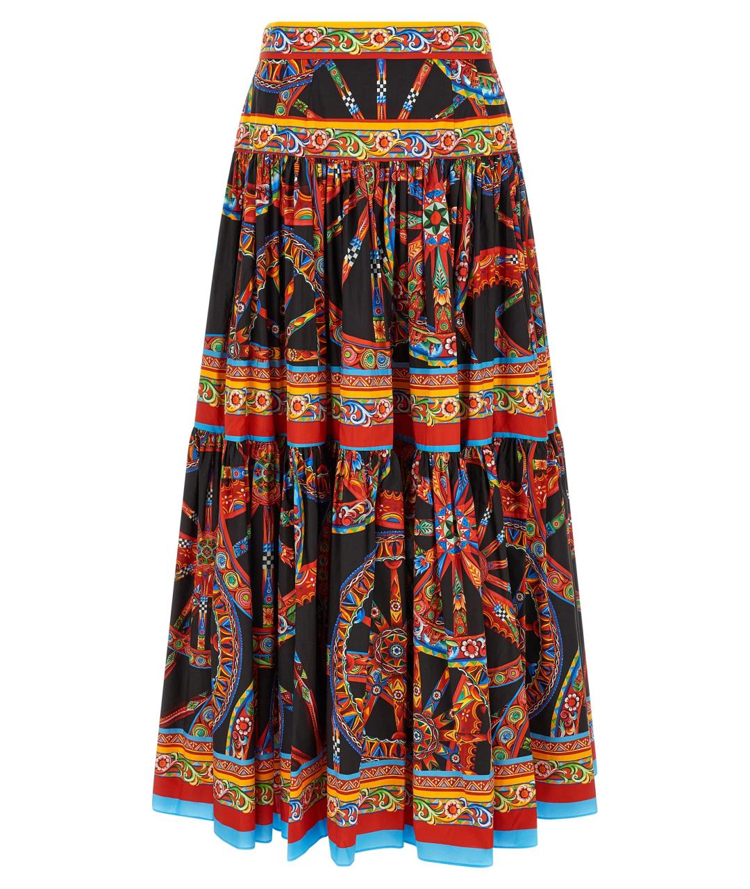 DOLCE&GABBANA Мульти хлопковая юбка макси, фото 1
