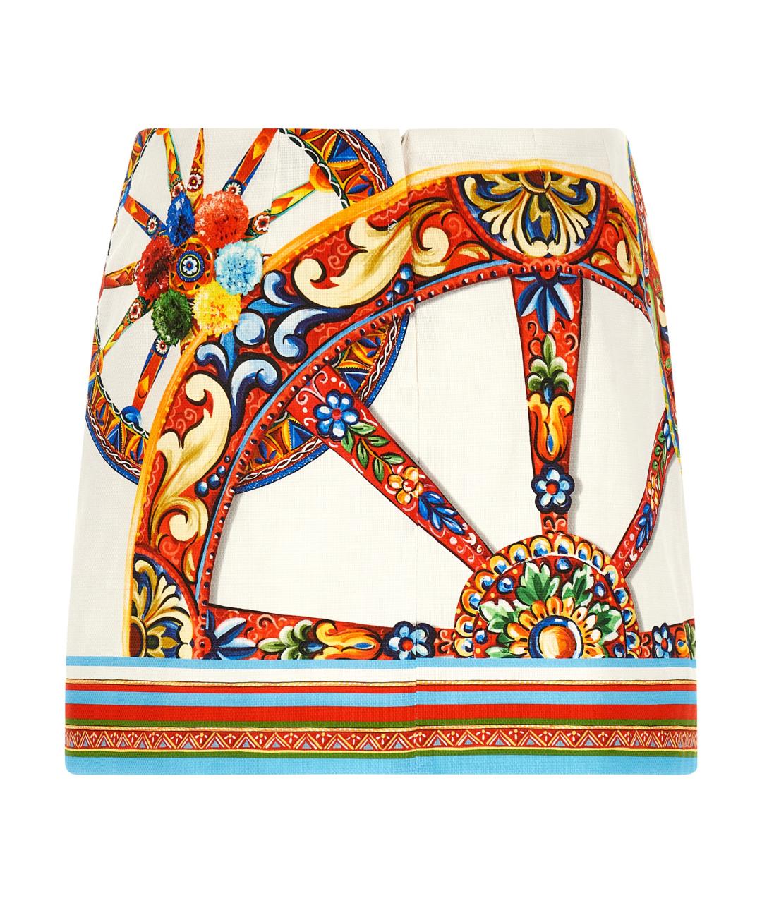 DOLCE&GABBANA Мульти хлопковая юбка мини, фото 2