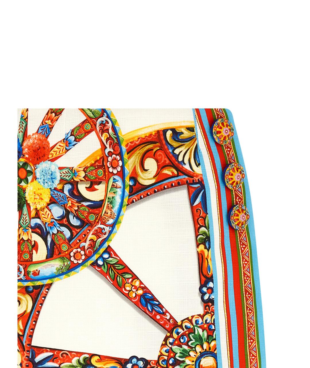 DOLCE&GABBANA Мульти хлопковая юбка мини, фото 3