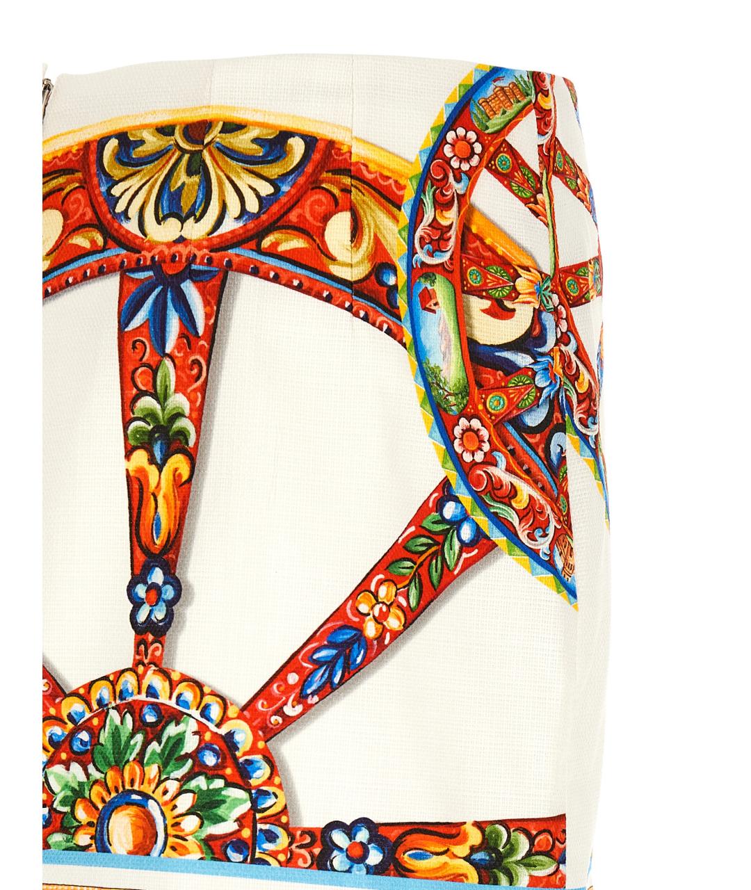 DOLCE&GABBANA Мульти хлопковая юбка мини, фото 4