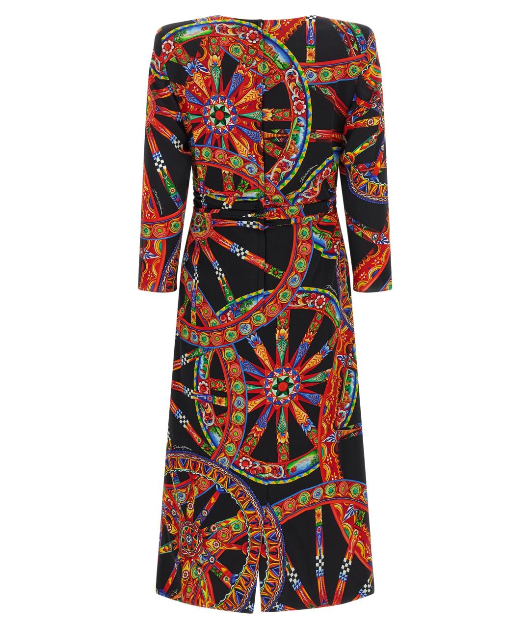 DOLCE&GABBANA Мульти шелковое платье, фото 2