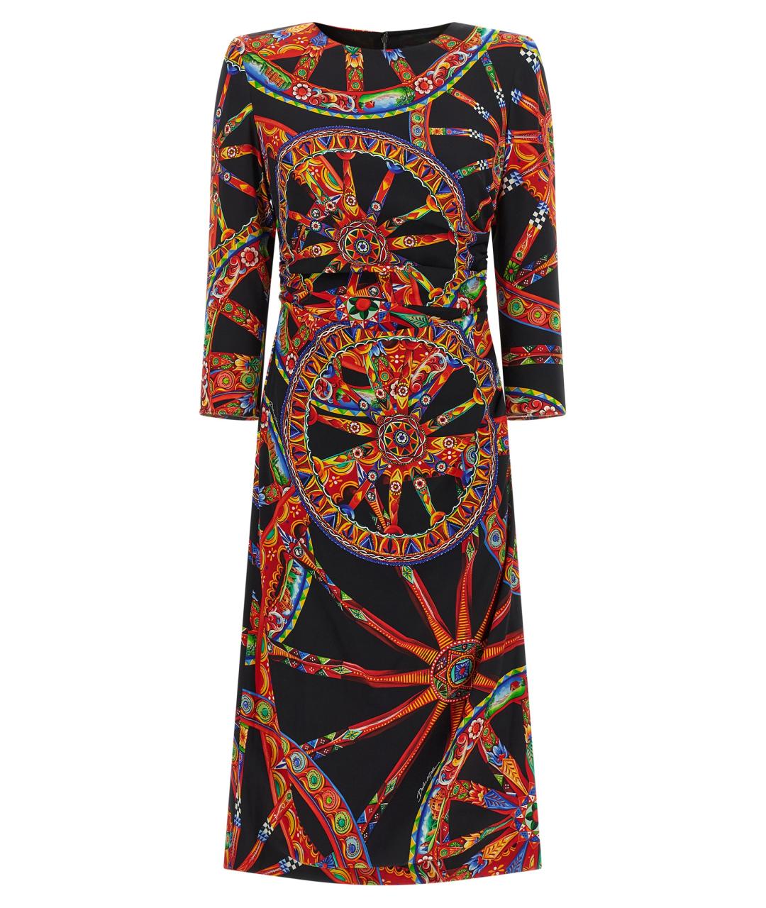 DOLCE&GABBANA Мульти шелковое платье, фото 1