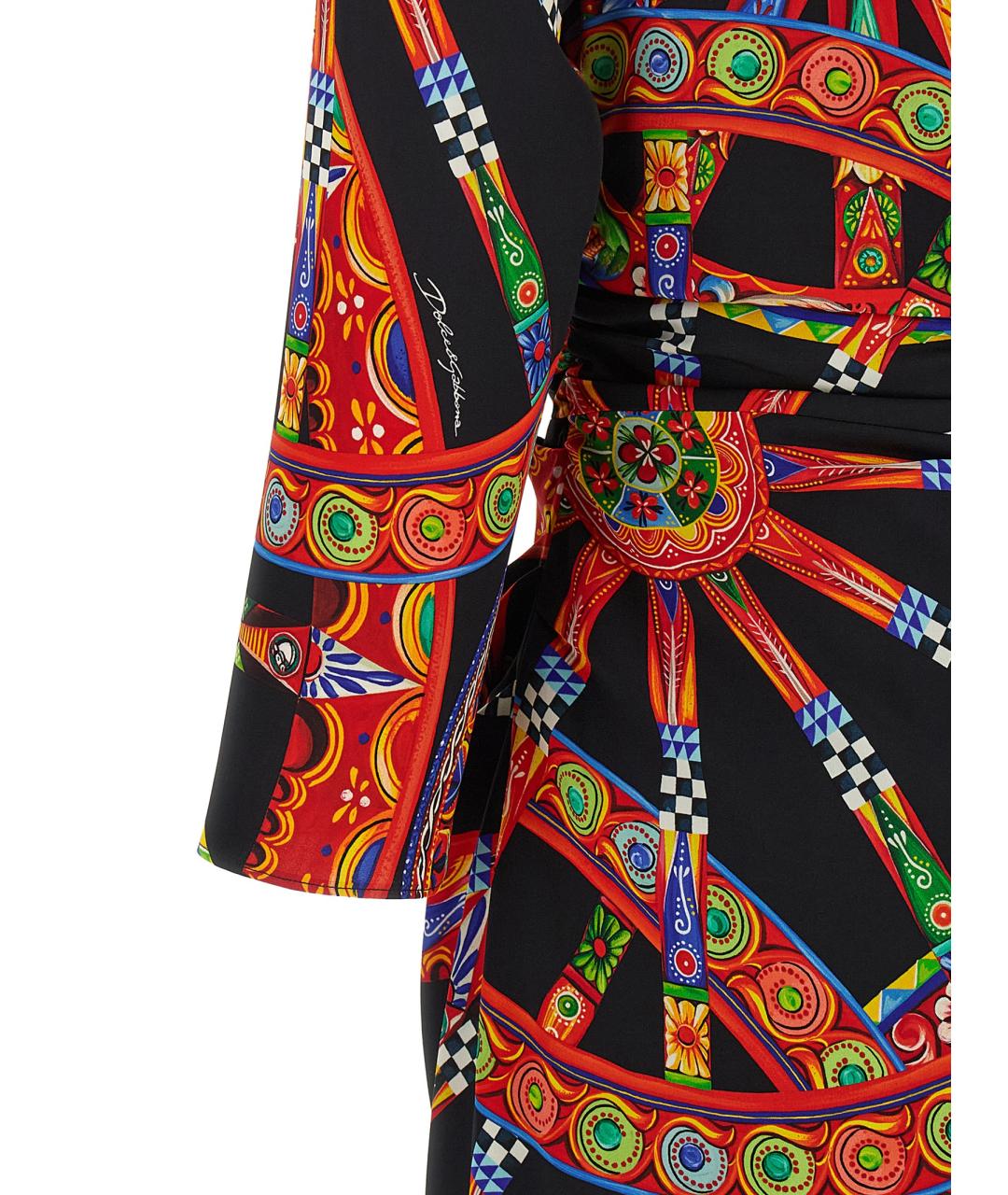 DOLCE&GABBANA Мульти шелковое платье, фото 4