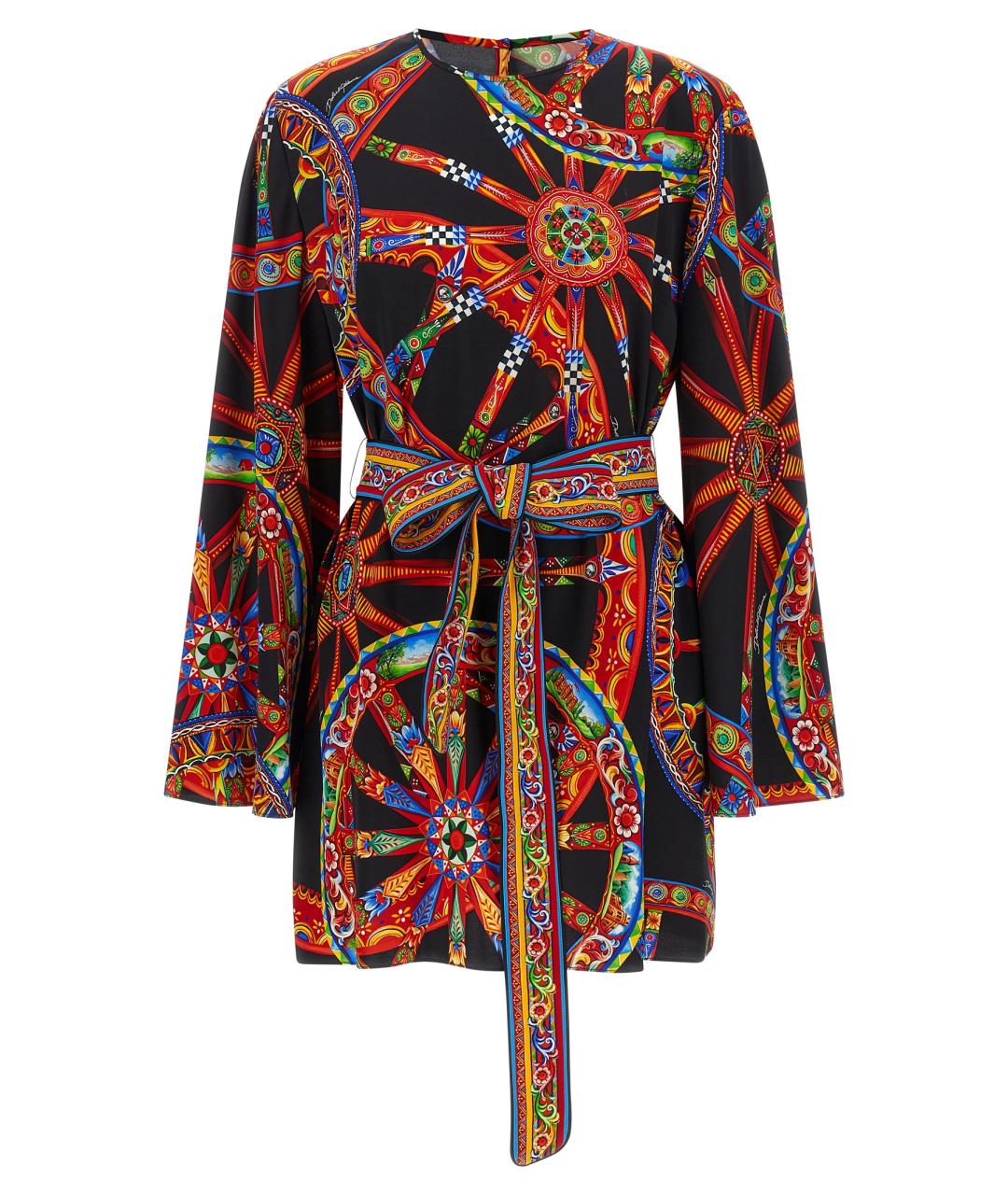 DOLCE&GABBANA Мульти шелковое платье, фото 1