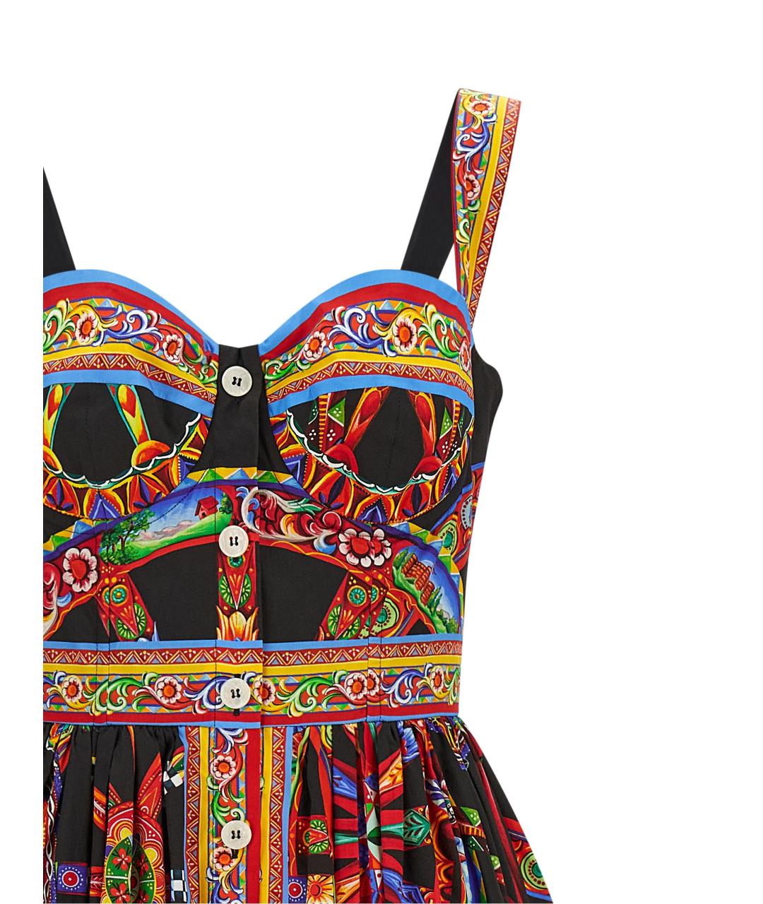 DOLCE&GABBANA Мульти хлопковое платье, фото 3