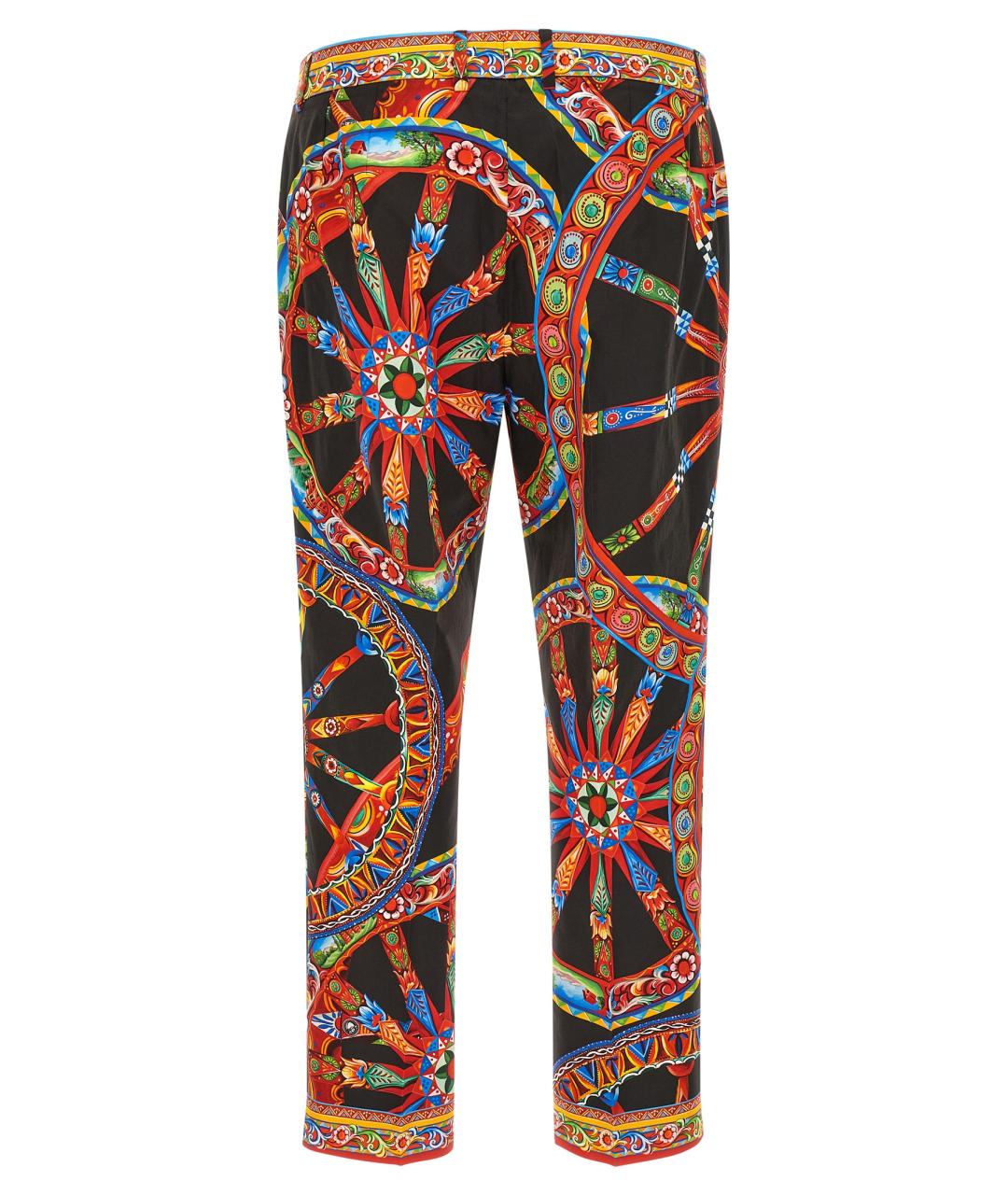 DOLCE&GABBANA Мульти хлопковые прямые брюки, фото 2