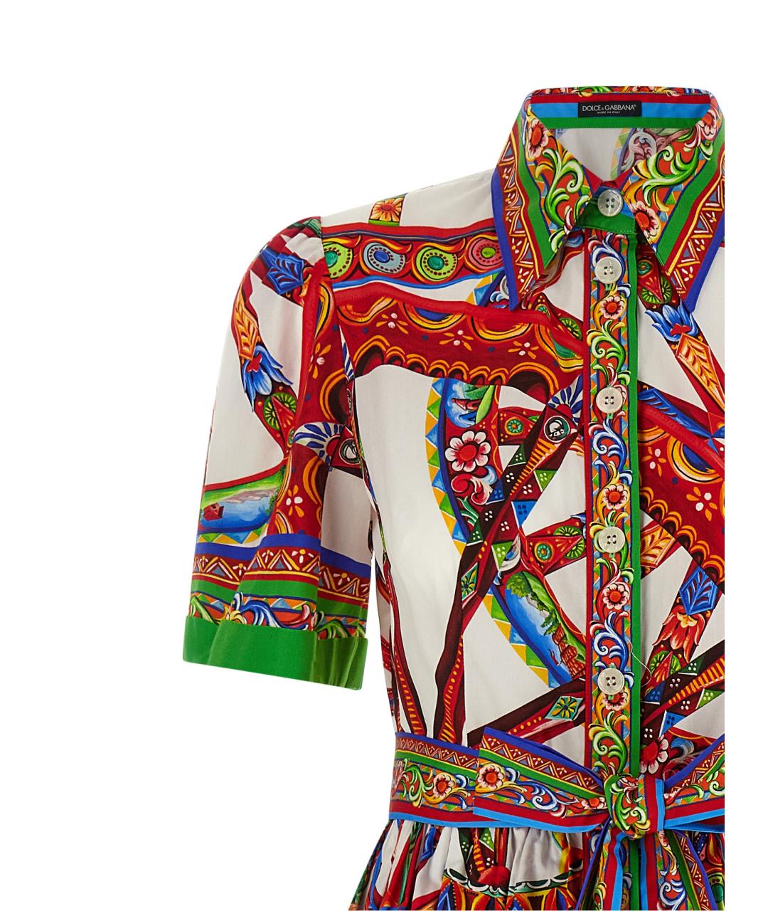 DOLCE&GABBANA Мульти хлопковое платье, фото 3