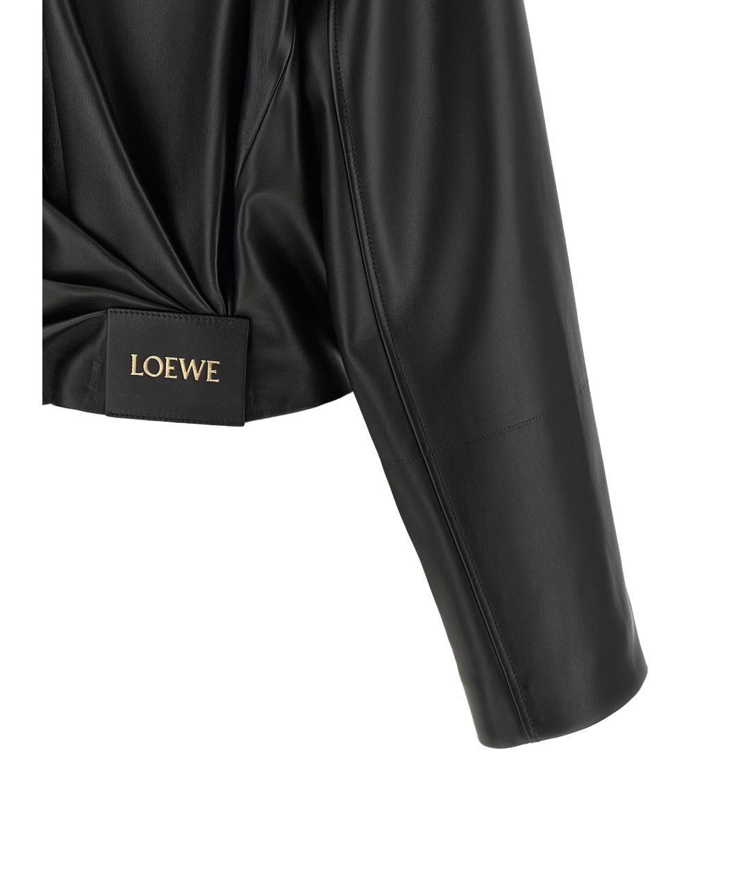 LOEWE Черная кожаная куртка, фото 4