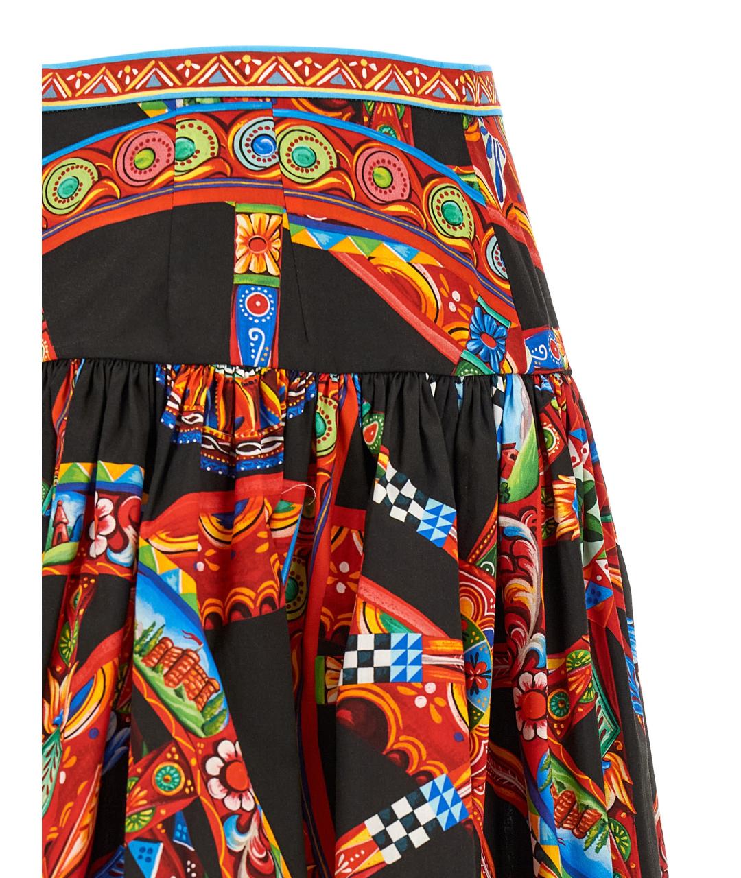 DOLCE&GABBANA Мульти хлопковая юбка мини, фото 4