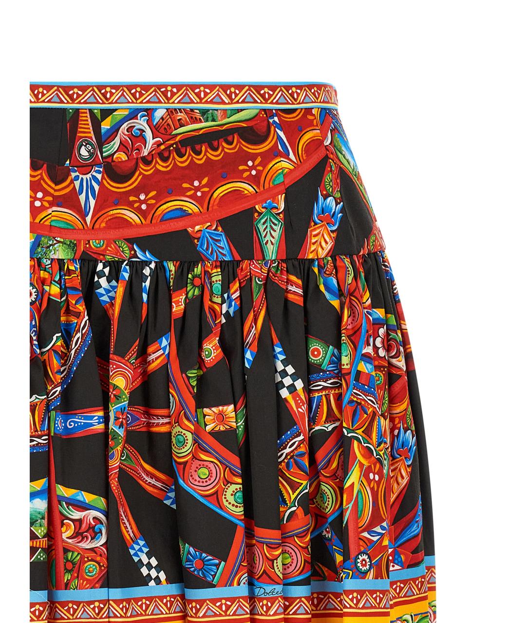 DOLCE&GABBANA Мульти хлопковая юбка мини, фото 3