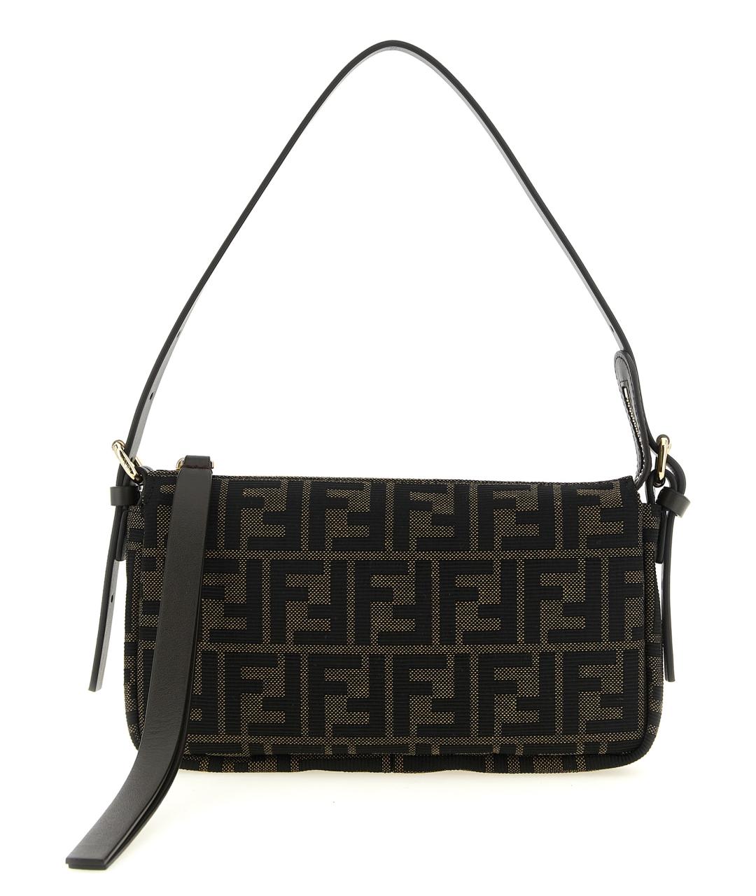 FENDI Коричневая тканевая сумка через плечо, фото 1