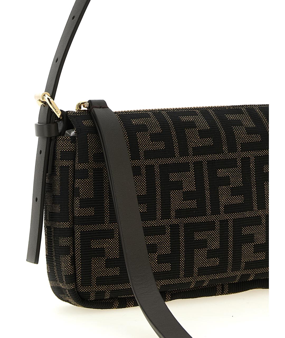 FENDI Коричневая тканевая сумка через плечо, фото 3