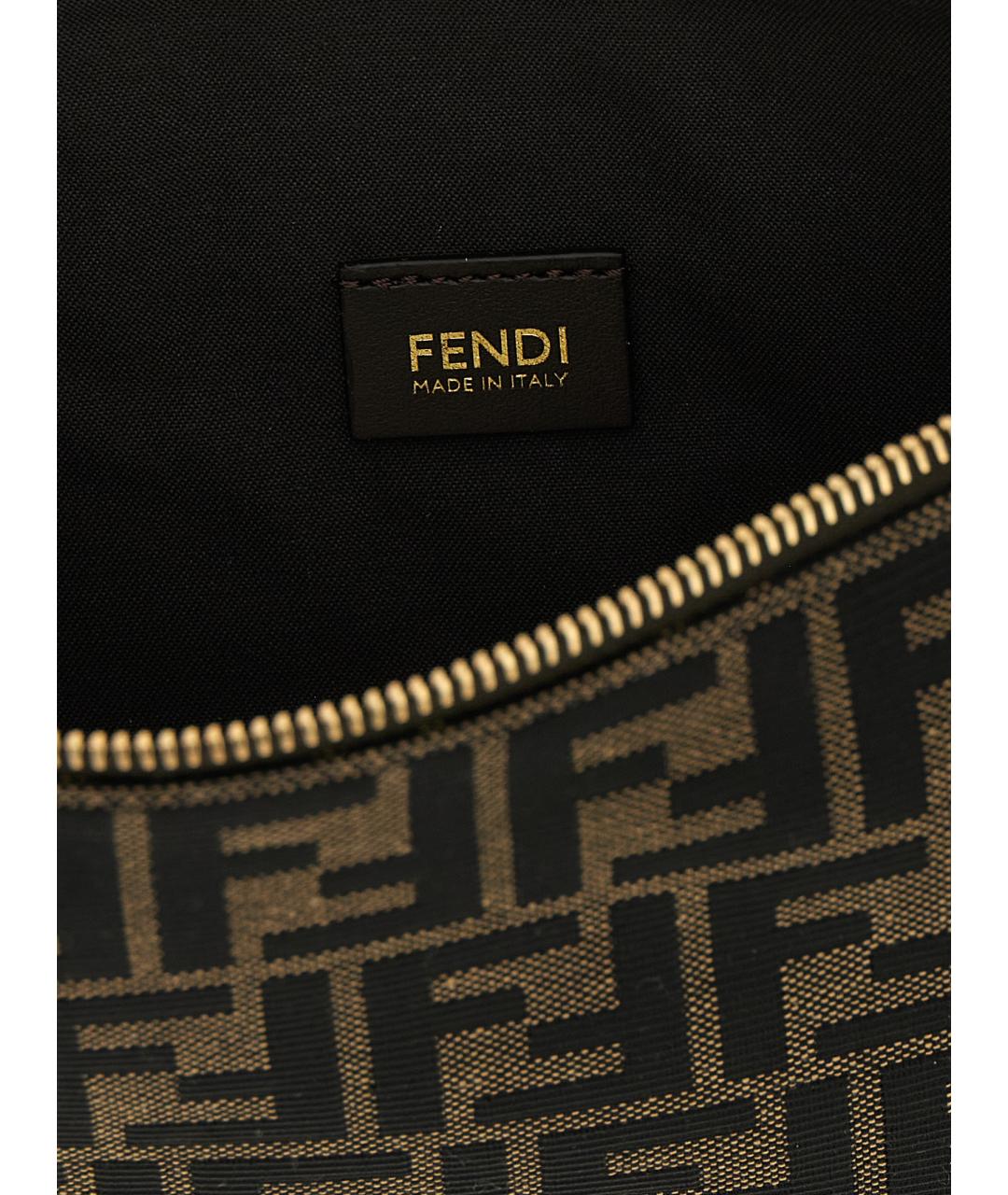 FENDI Коричневая тканевая сумка через плечо, фото 4