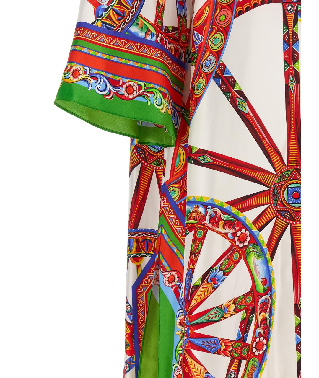 DOLCE&GABBANA Мульти шелковое платье, фото 4