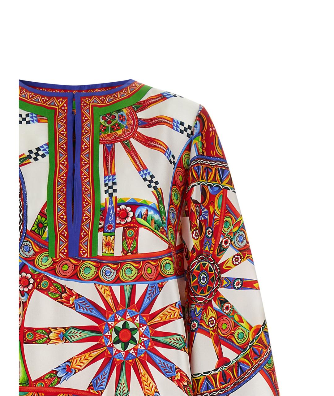 DOLCE&GABBANA Мульти шелковое платье, фото 3