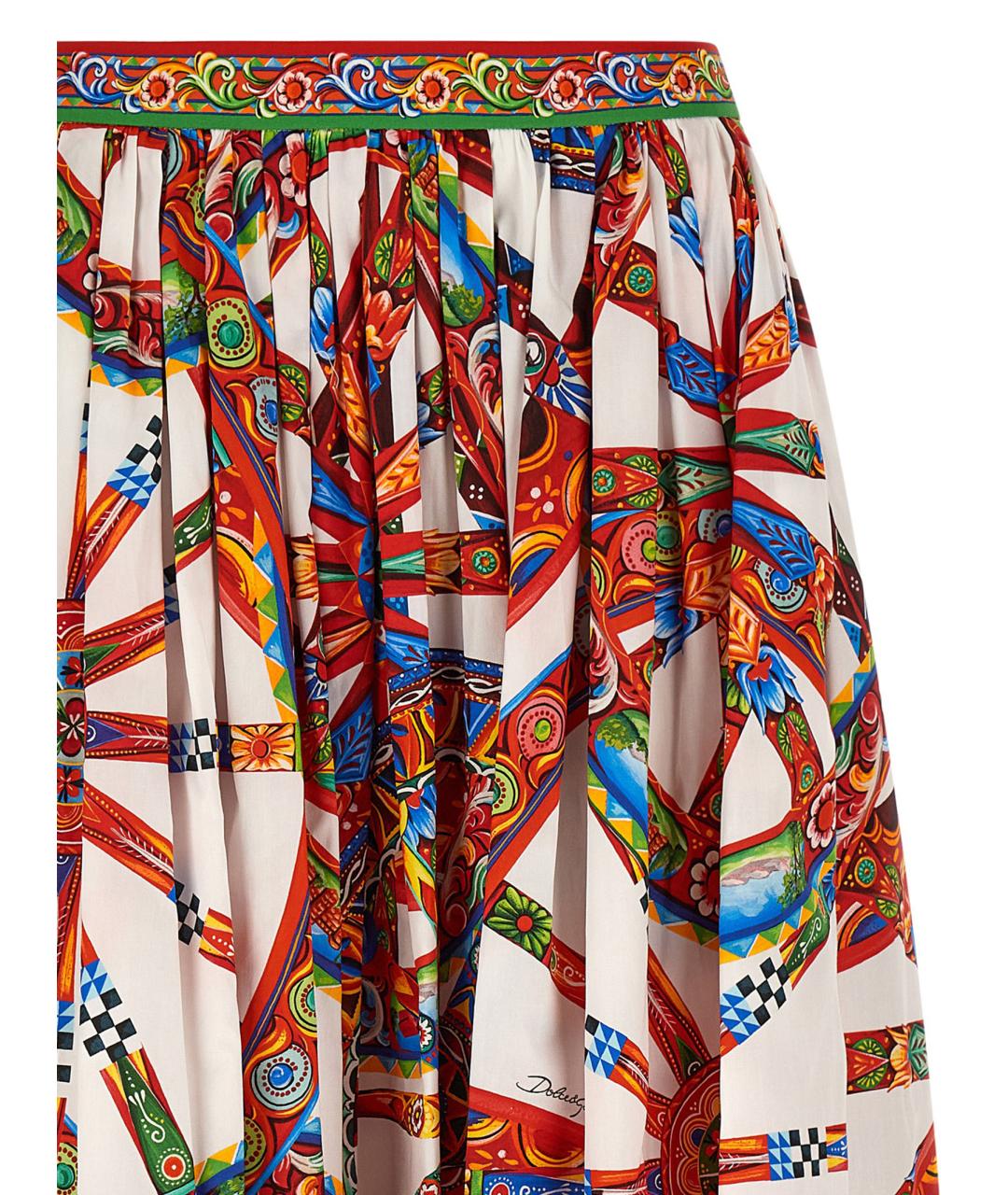 DOLCE&GABBANA Мульти хлопковая юбка миди, фото 4