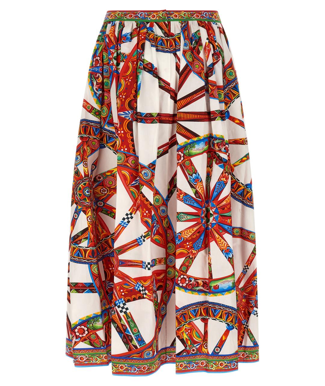 DOLCE&GABBANA Мульти хлопковая юбка миди, фото 2