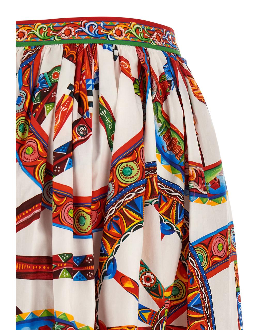 DOLCE&GABBANA Мульти хлопковая юбка миди, фото 5