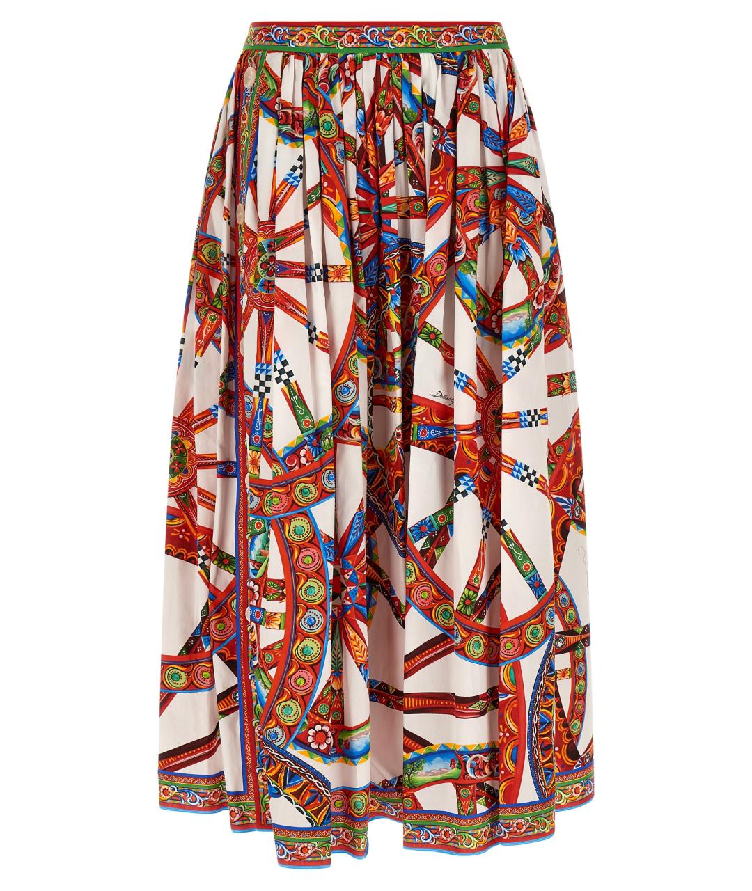 DOLCE&GABBANA Мульти хлопковая юбка миди, фото 1