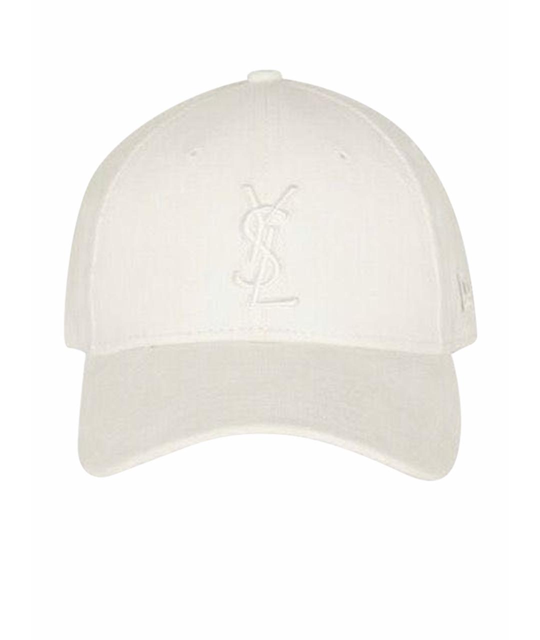 SAINT LAURENT Белая хлопковая кепка, фото 1