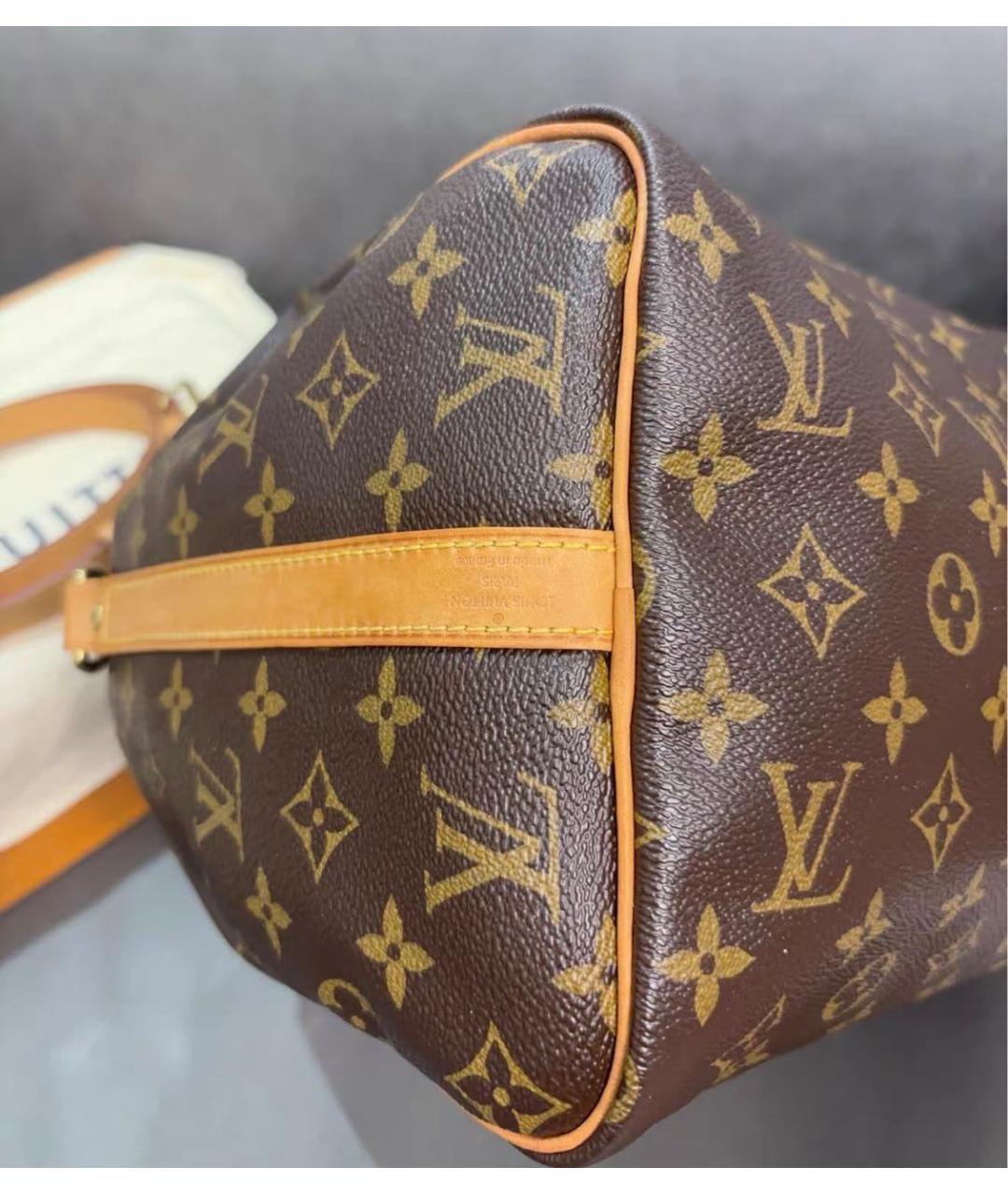 LOUIS VUITTON Коричневая кожаная сумка через плечо, фото 8