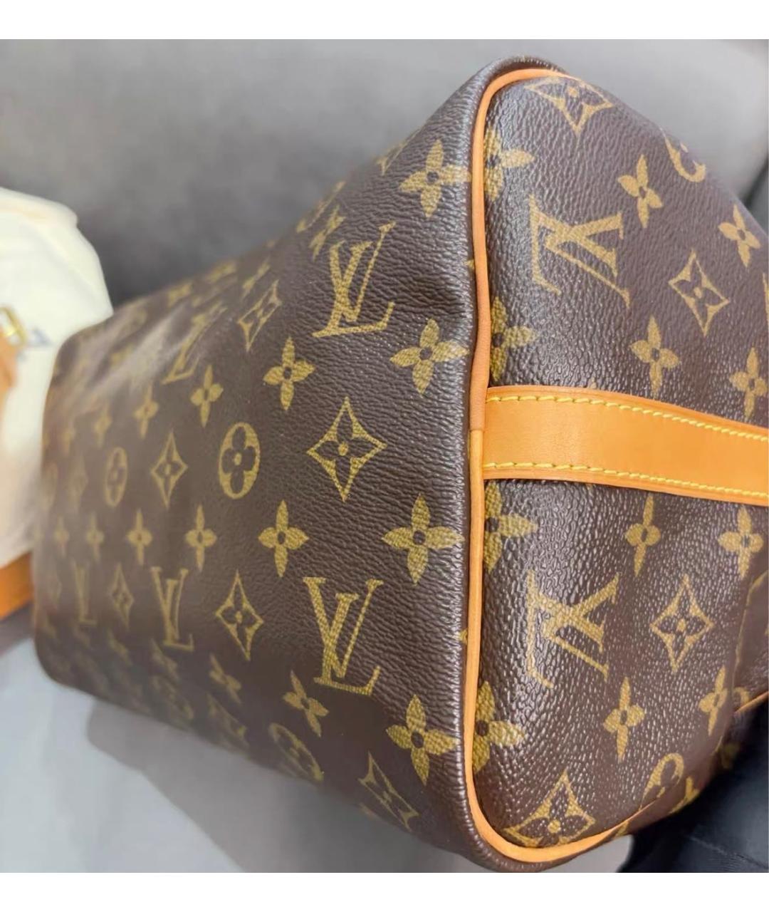 LOUIS VUITTON Коричневая кожаная сумка через плечо, фото 7