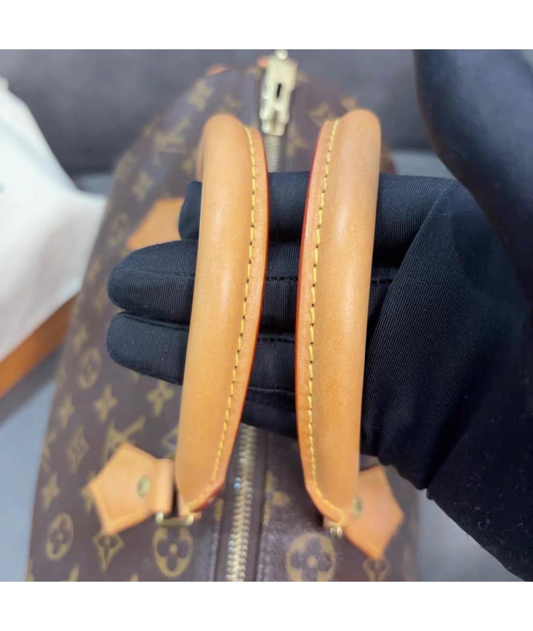 LOUIS VUITTON Коричневая кожаная сумка через плечо, фото 3