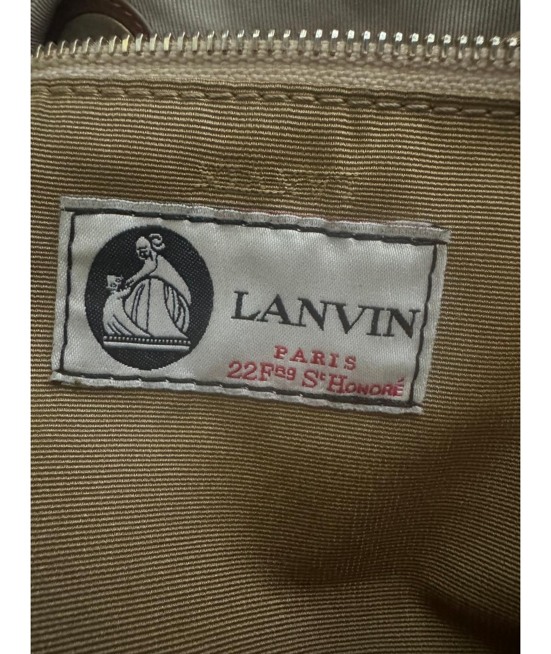 LANVIN Бежевая рафиевая пляжная сумка, фото 4