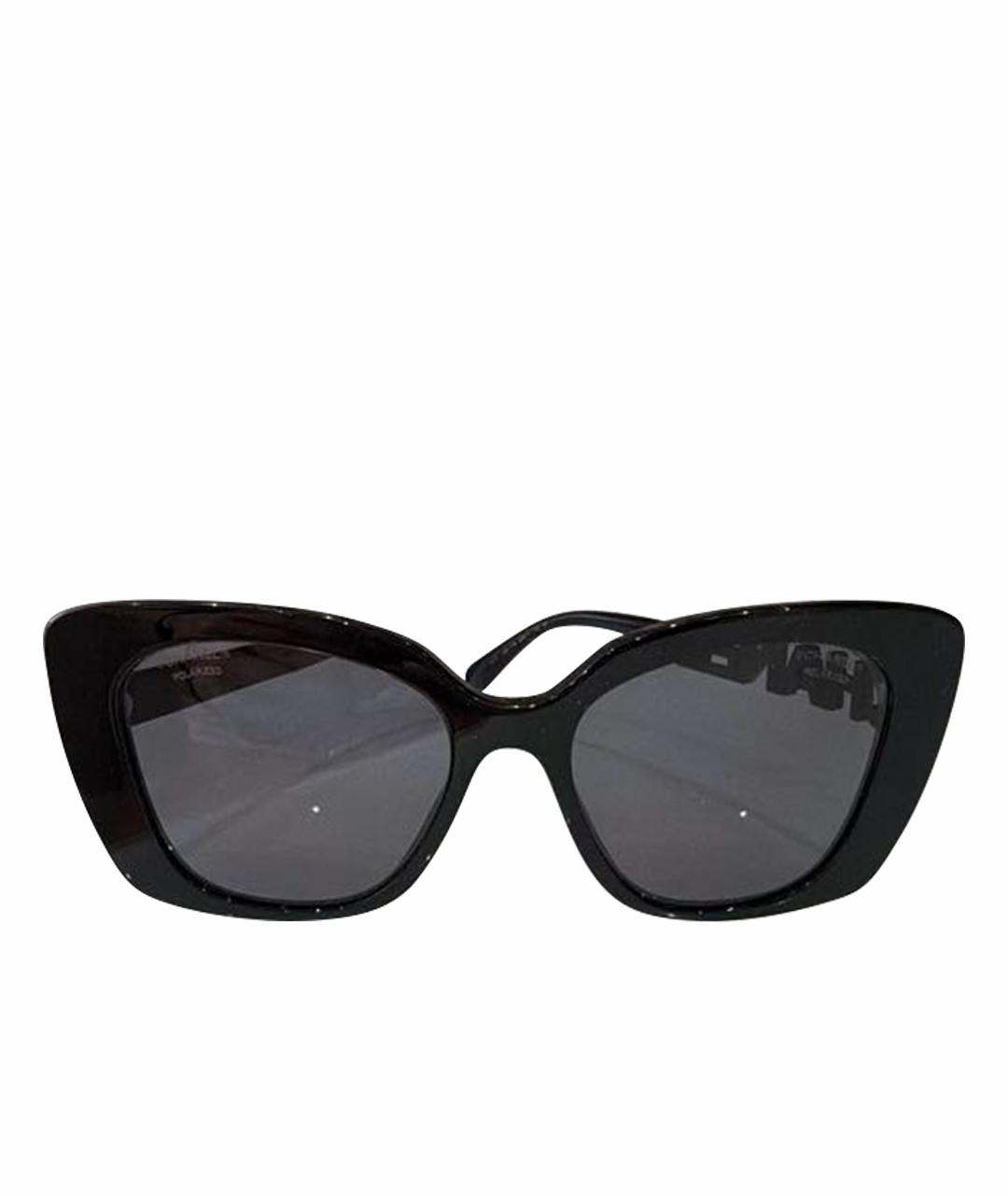 CHANEL Черные пластиковые солнцезащитные очки, фото 1