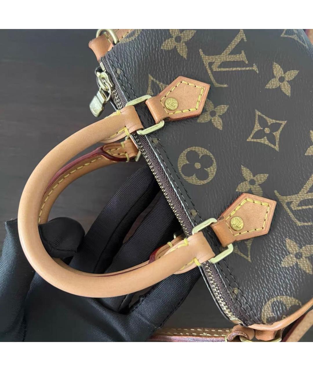 LOUIS VUITTON Коричневая кожаная сумка через плечо, фото 5