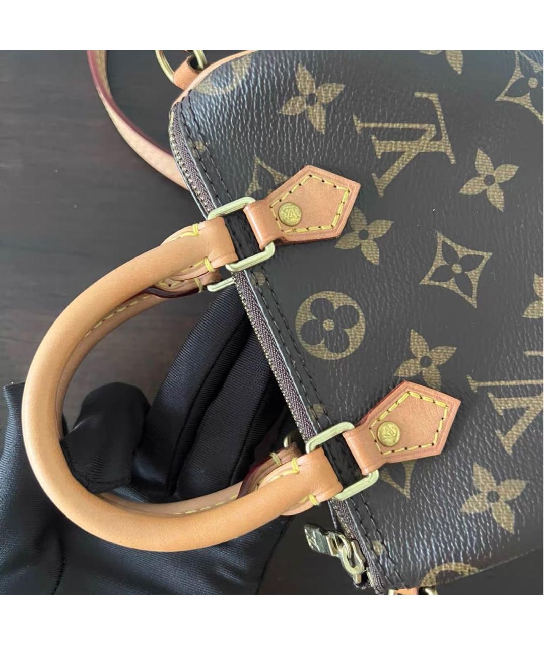 LOUIS VUITTON Коричневая кожаная сумка через плечо, фото 4