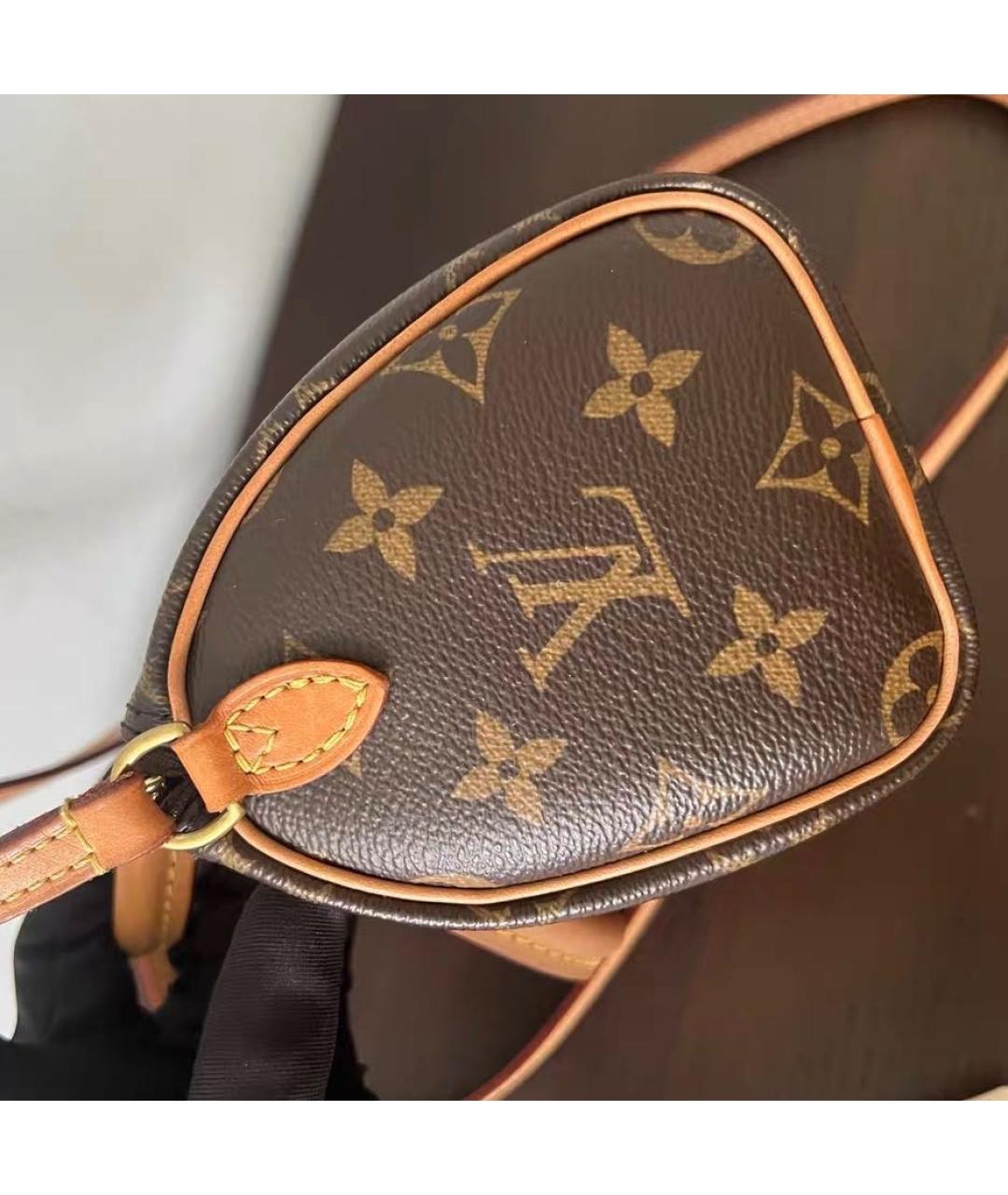 LOUIS VUITTON Коричневая кожаная сумка через плечо, фото 8