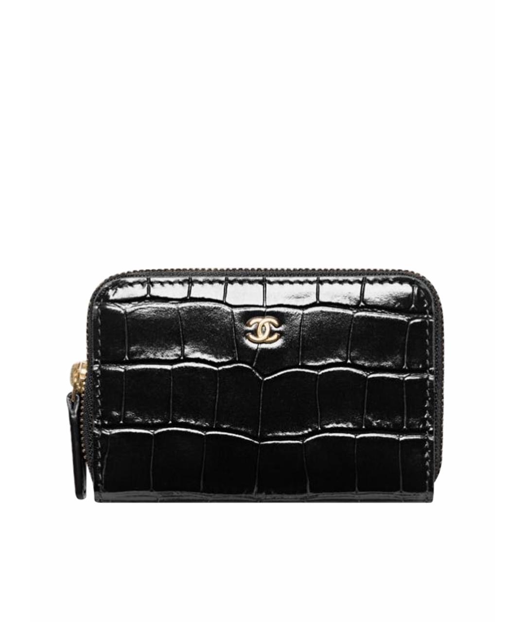 CHANEL Черный кожаный кардхолдер, фото 1