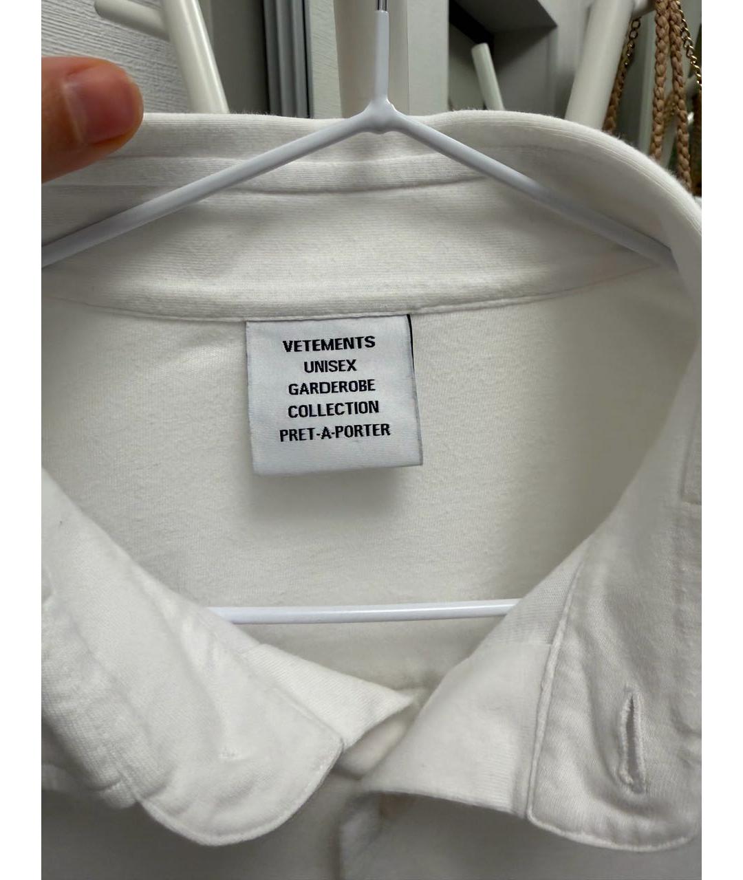 VETEMENTS Белая хлопковая рубашка, фото 4