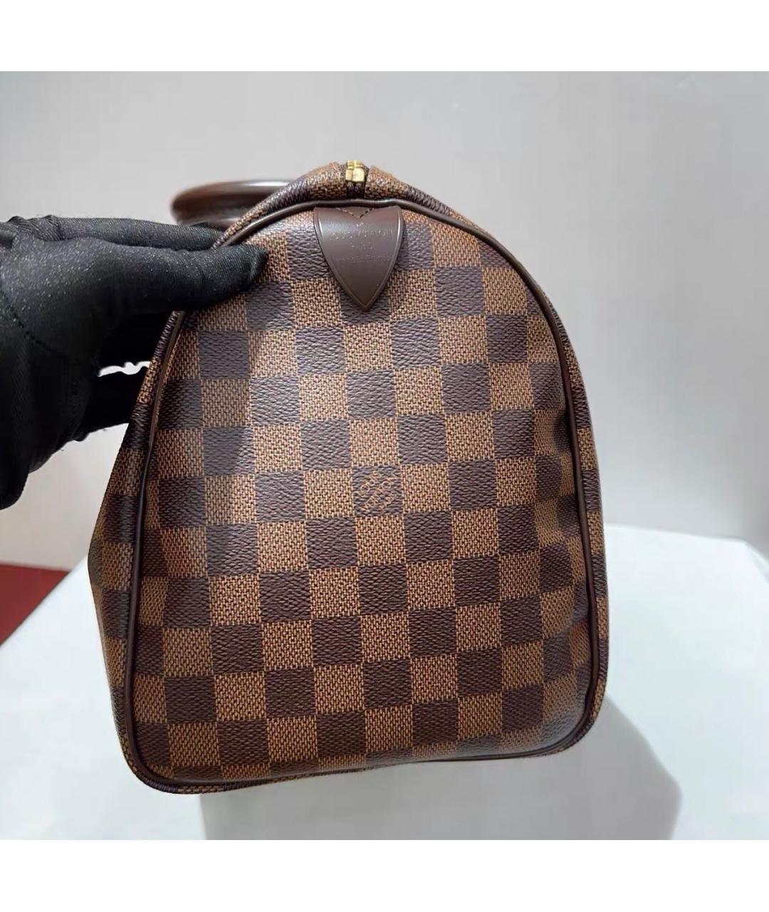 LOUIS VUITTON Коричневая кожаная сумка с короткими ручками, фото 2