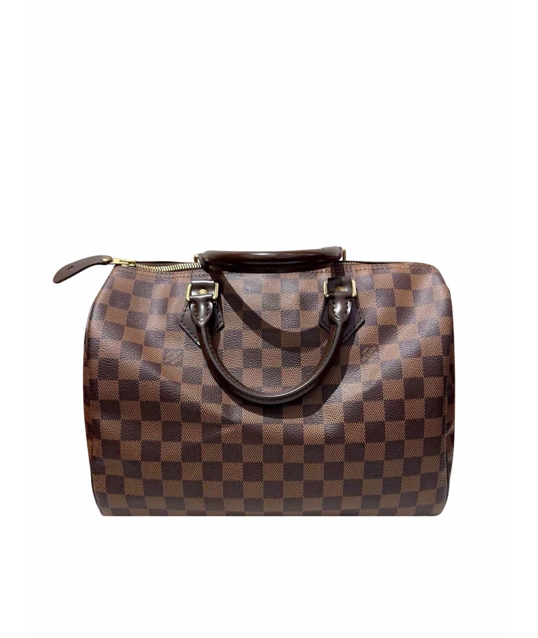 LOUIS VUITTON Коричневая кожаная сумка с короткими ручками, фото 1