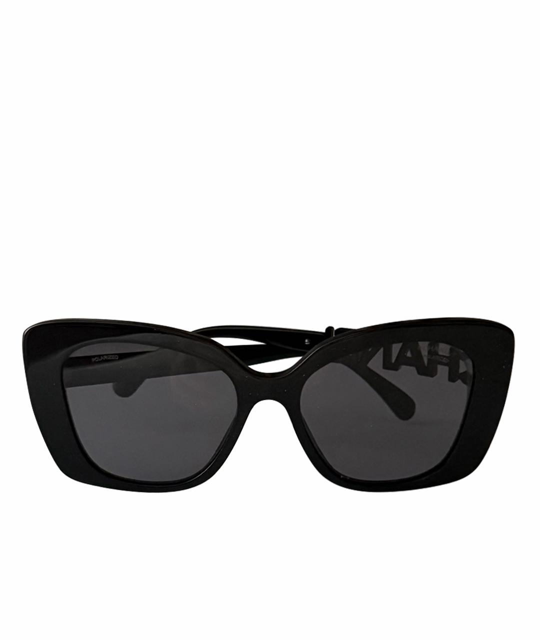 CHANEL Черные пластиковые солнцезащитные очки, фото 1