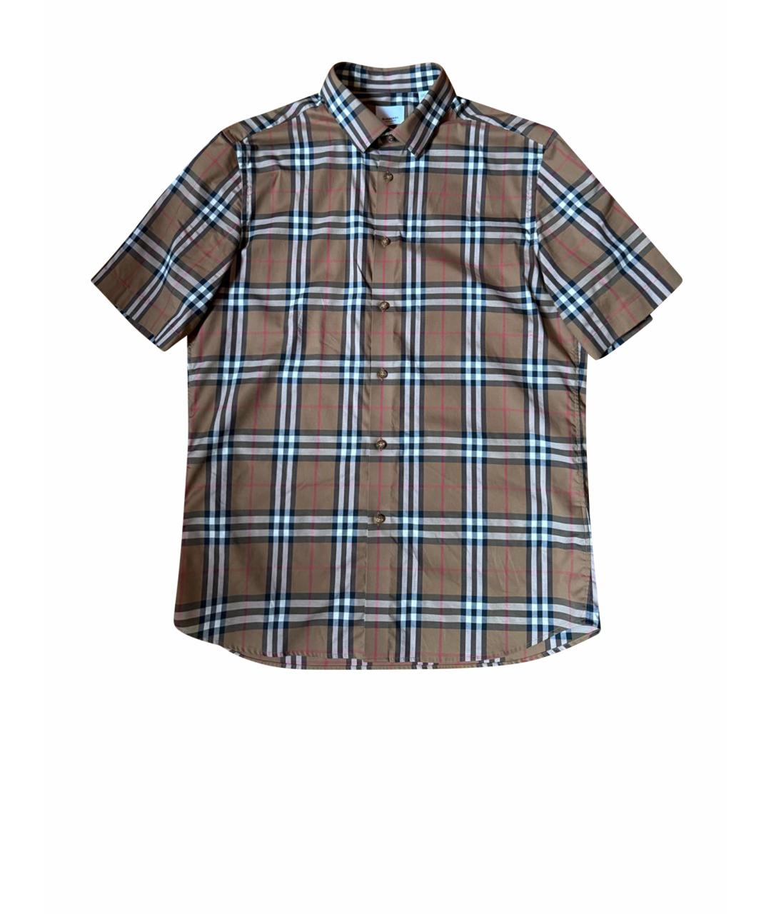 BURBERRY Бежевая хлопковая классическая рубашка, фото 1