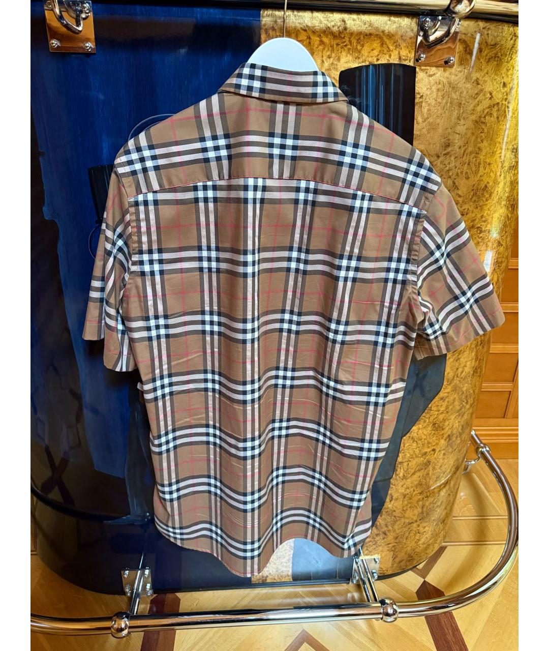 BURBERRY Бежевая хлопковая классическая рубашка, фото 2