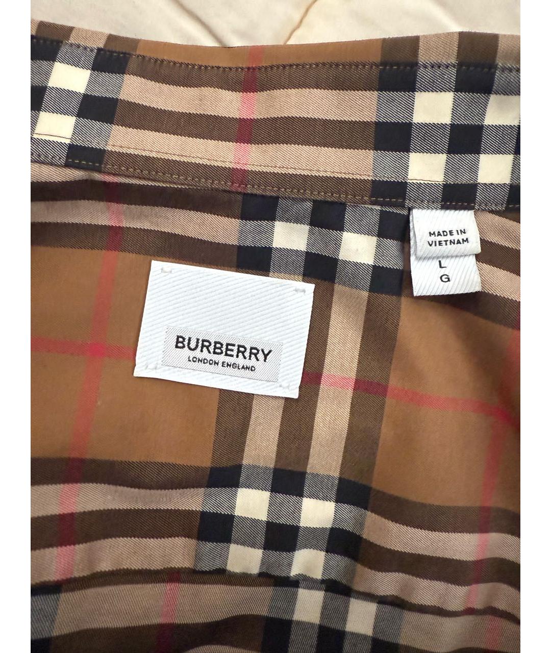 BURBERRY Бежевая хлопковая классическая рубашка, фото 3