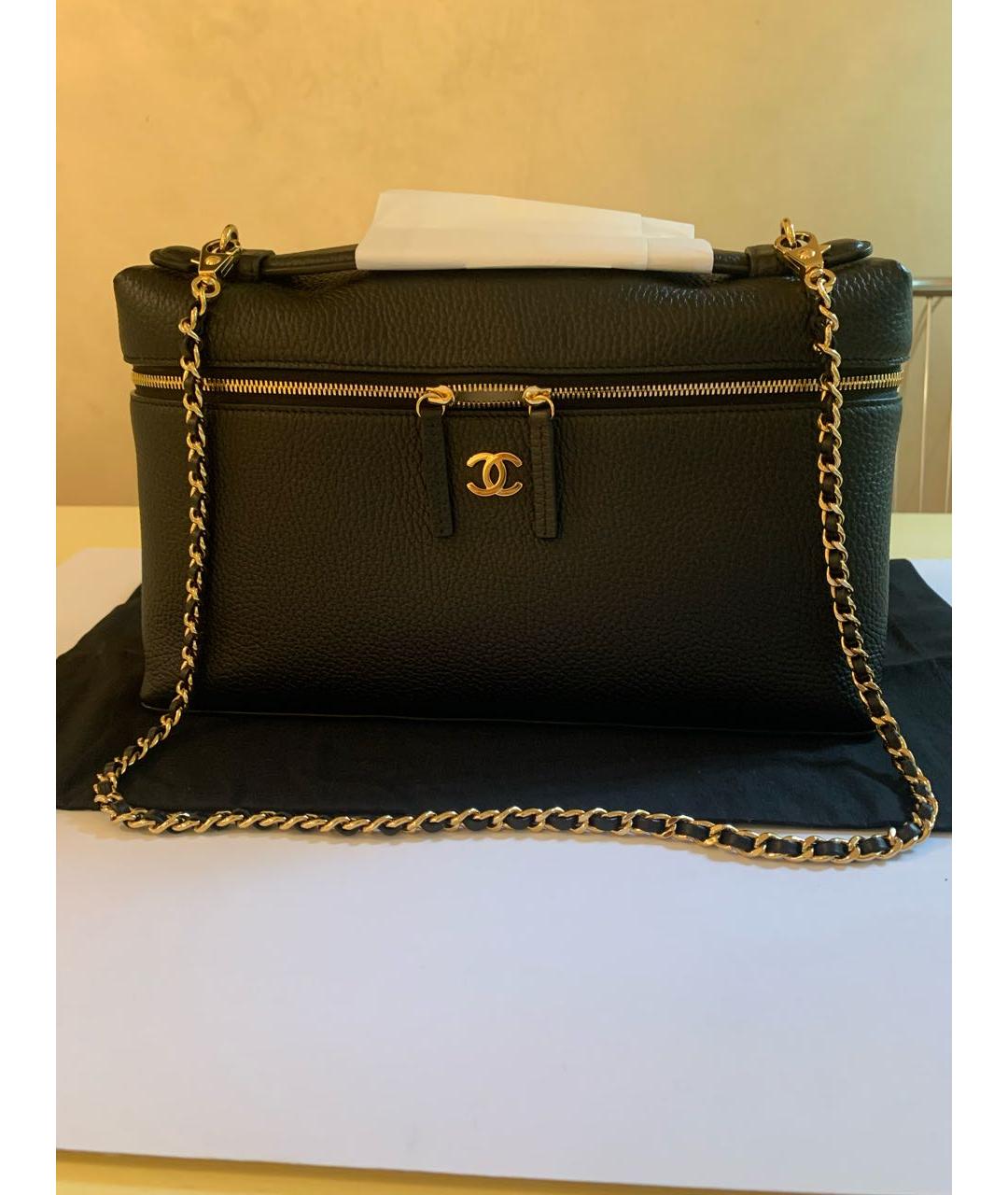 CHANEL Черная кожаная сумка через плечо, фото 6