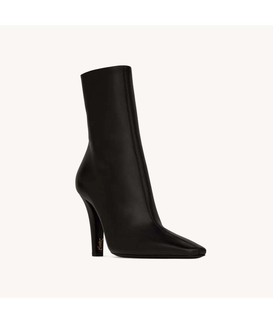 SAINT LAURENT Черные кожаные ботильоны, фото 3