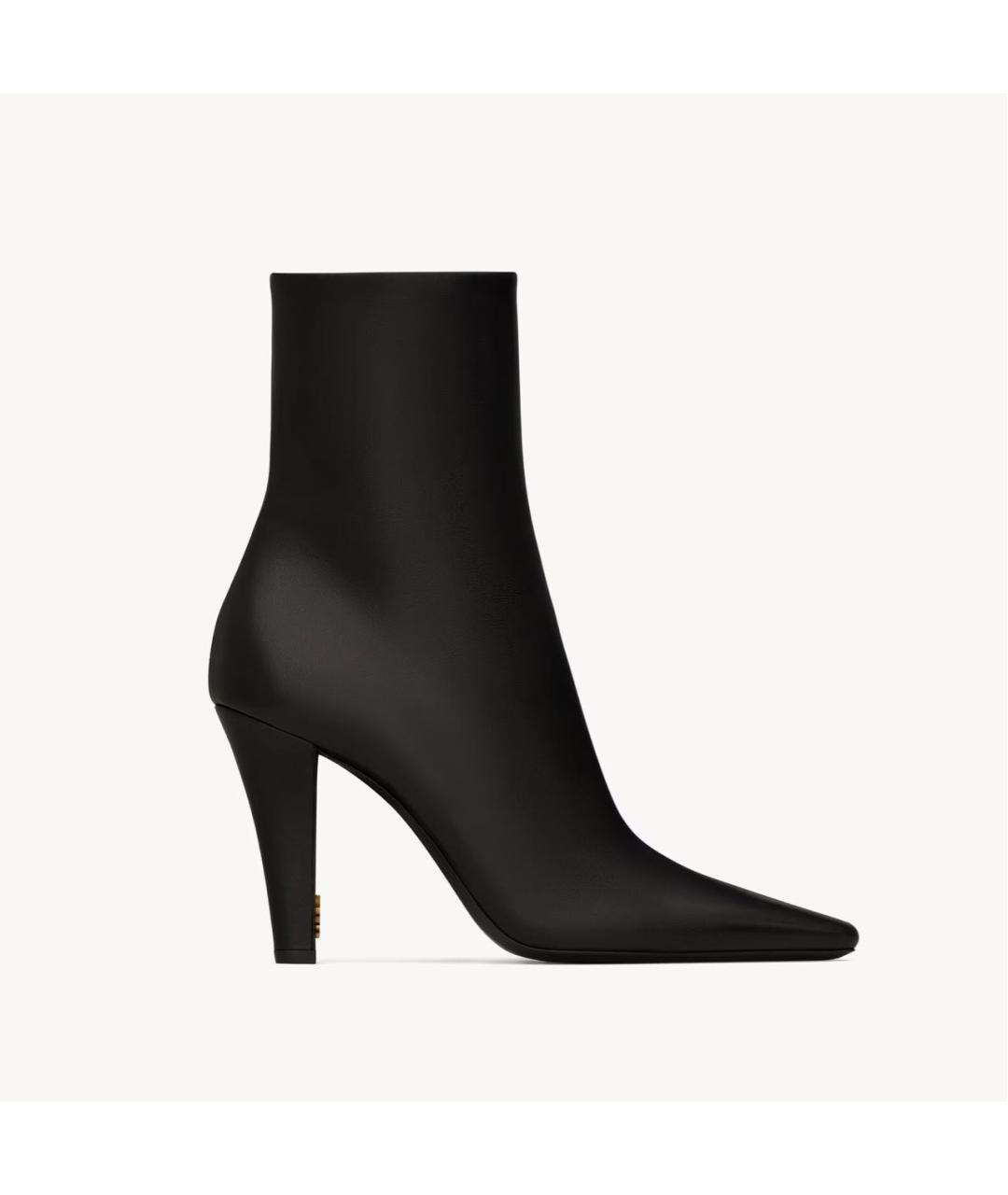 SAINT LAURENT Черные кожаные ботильоны, фото 5