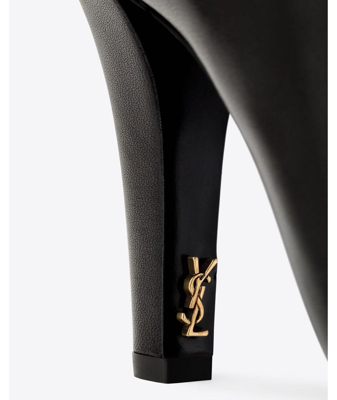 SAINT LAURENT Черные кожаные ботильоны, фото 4
