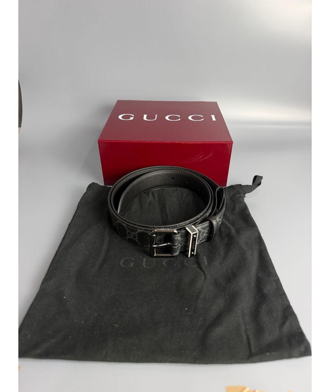 GUCCI Черный ремень из искусственной кожи, фото 6
