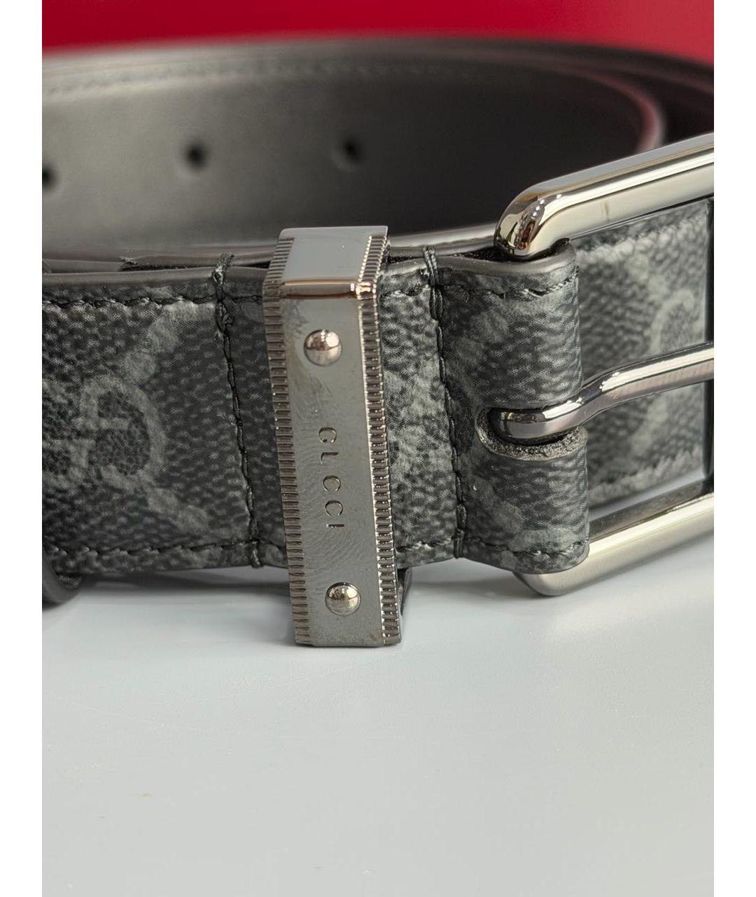 GUCCI Черный ремень из искусственной кожи, фото 2