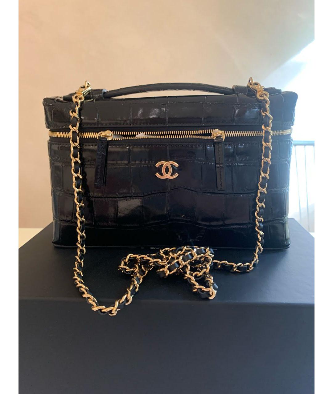 CHANEL Черная кожаная сумка через плечо, фото 6